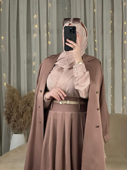 ENSEMBLE AYA rose 3 pieces avec trench من 7200 دج الى 14400 دج
