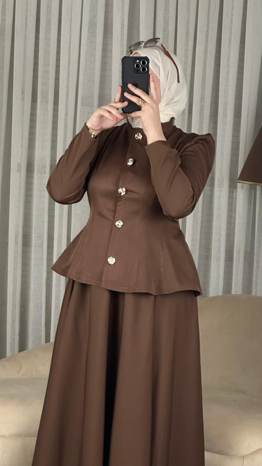 ENSEMBLE IMANE 6500 DA ( 2 pieces ) - Marron